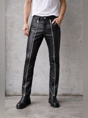 David J. Pliner Italian Leather Moto Pants — Rare Brand New